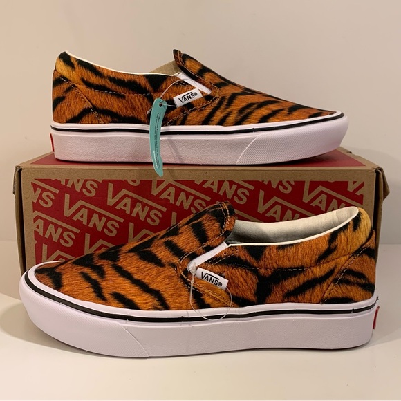 [BRAND NEW] VANS COMFYCUSH SLIP-ON TIGER PRINT WOMENS SHOES SIZE 5.5 SNEAKERS - Picture 3 of 11